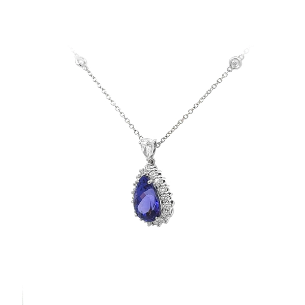 Diamant-Halskette mit Tansanit