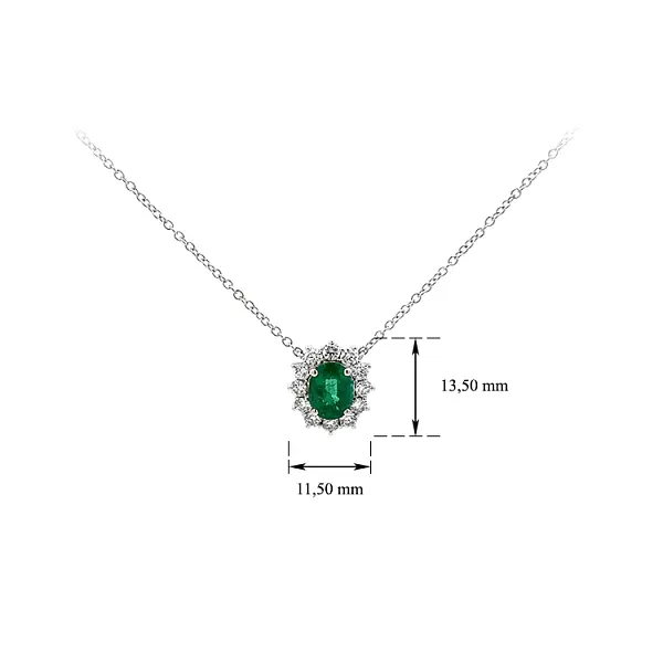 Gold Halskette Smaragd und Diamanten