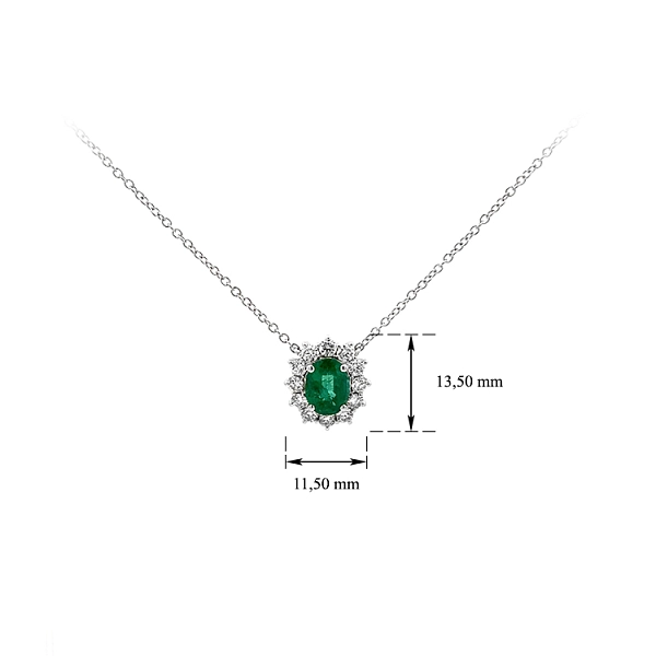 Gold Halskette Smaragd und Diamanten