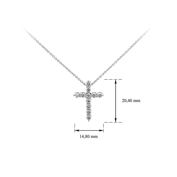 Gold Halskette Kreuz Diamanten