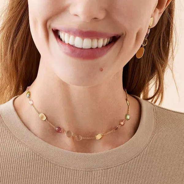 Gold Marco Bicego Lunaria Halskette CB2867 TM01 Y