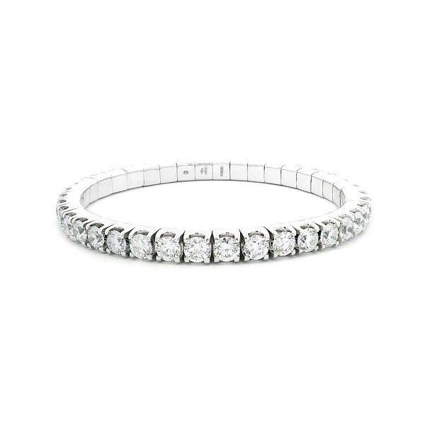 Luxuriöses Tennisarmband mit Diamanten in Weißgold verziert