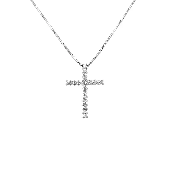 Gold-Anhänger Kreuz mit Diamanten
