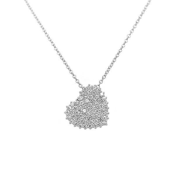 Goldanhänger in Herzform aus Weißgold mit Diamanten