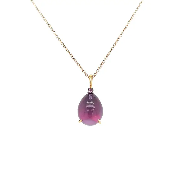 Gold-Anhänger mit Amethyst und rosa Saphir