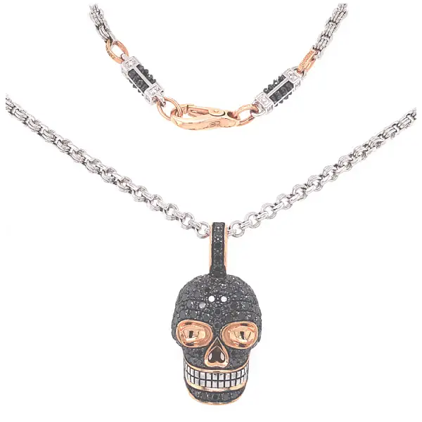 Gold-Anhänger Totenkopf Zancan Black Magic EC882RB60