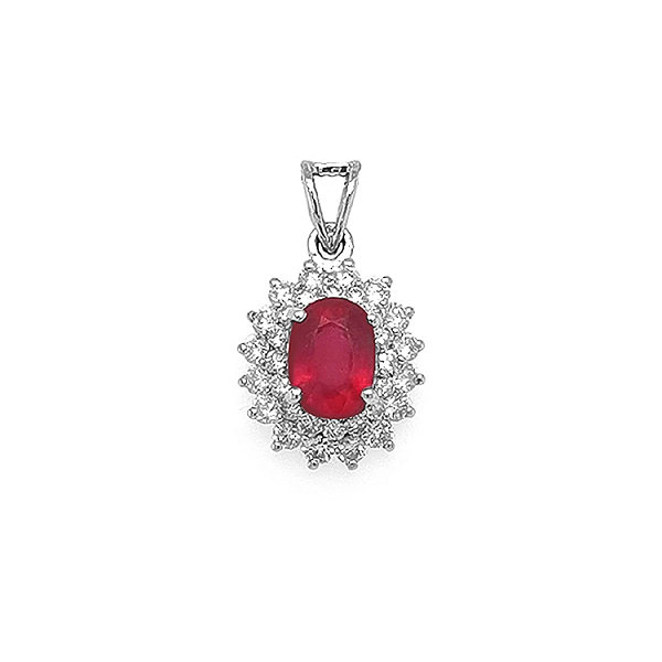 Gold-Anhänger mit Rubin und Diamanten