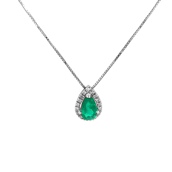 Gold-Anhänger mit Smaragd und Diamanten