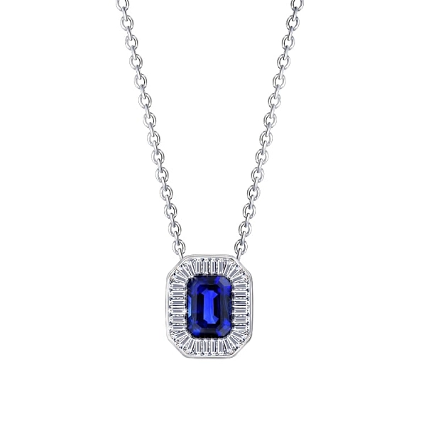 Gold-Anhänger mit Saphir und Diamanten
