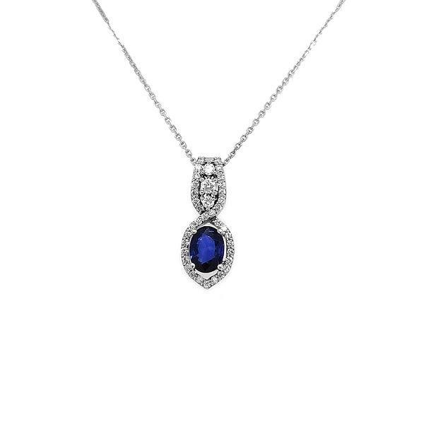 Gold-Anhänger mit Saphir und Diamanten