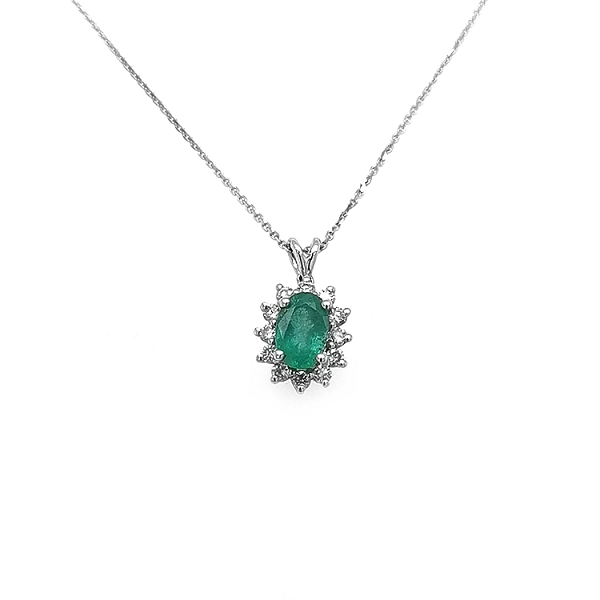 Gold-Anhänger mit Smaragd und Diamanten