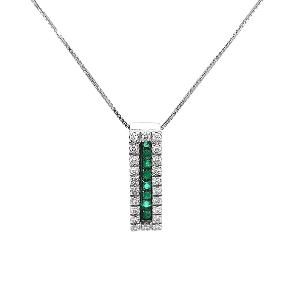 Gold-Anhänger mit Smaragden und Diamanten
