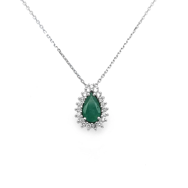 Gold-Anhänger mit Smaragd und Diamanten
