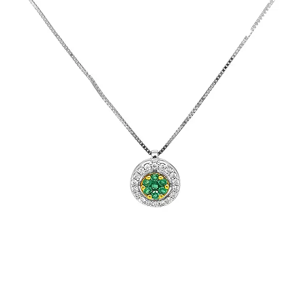 Gold-Anhänger mit Smaragden und Diamanten