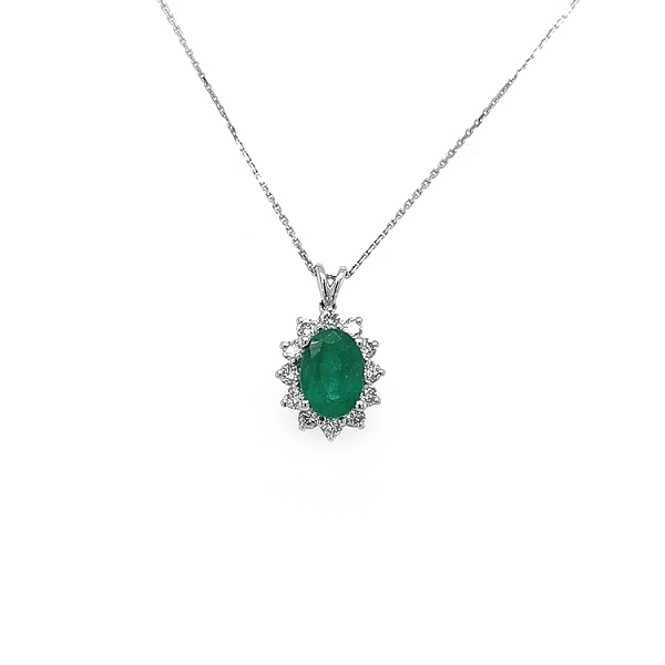 Gold-Anhänger mit Smaragd und Diamanten