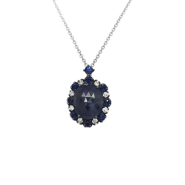Gold-Anhänger mit Saphiren und Diamanten