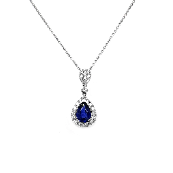 Gold-Anhänger mit Saphir und Diamanten