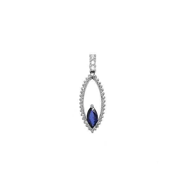Gold-Anhänger mit Saphir und Diamanten
