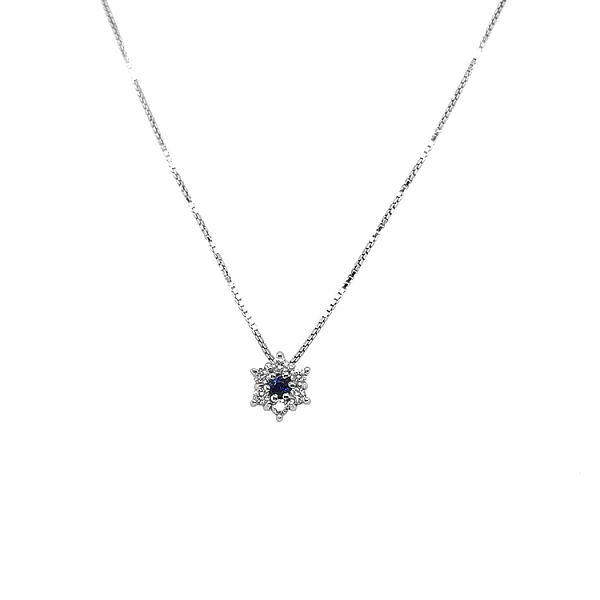 Goldener Anhänger mit Saphir und Diamanten