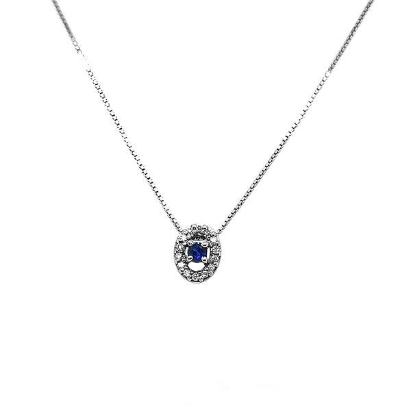 Gold-Anhänger mit Saphir und Diamanten