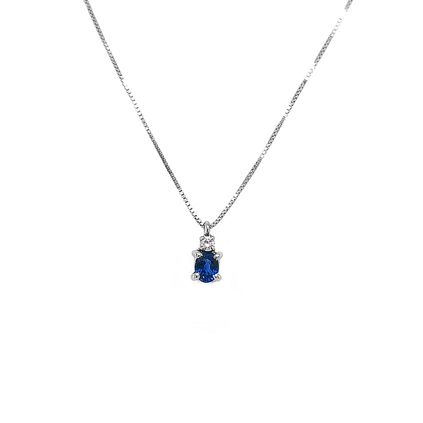 Gold-Anhänger mit Saphir und Diamanten