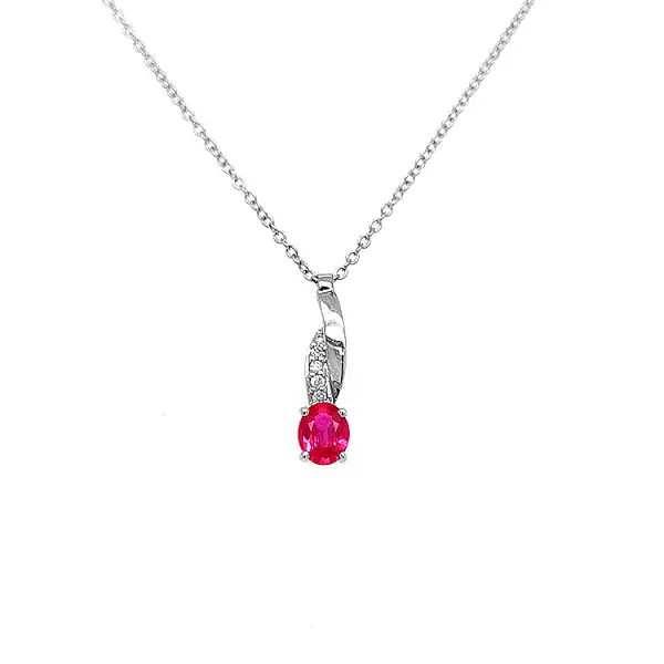 Gold-Anhänger mit Rubin und Diamanten