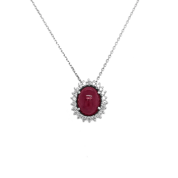 Gold-Anhänger mit Rubin und Diamanten