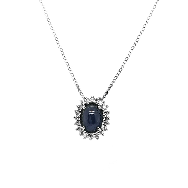 Gold-Anhänger mit Saphir und Diamanten