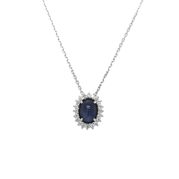 Gold-Anhänger mit Saphir und Diamanten