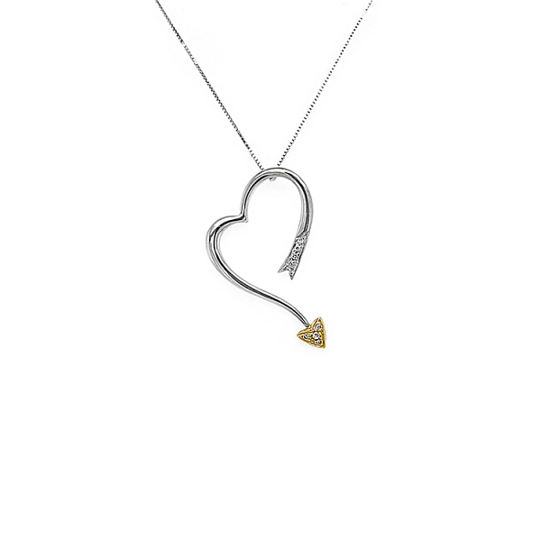 Gold-Anhänger in Herzform mit Diamanten