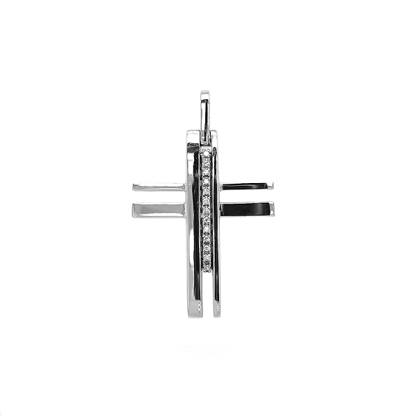 Gold-Anhänger Kreuz mit Diamanten