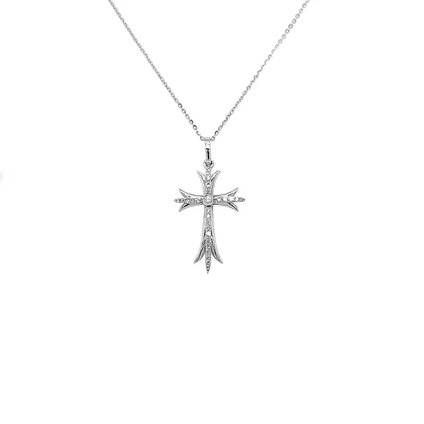 Gold-Anhänger Kreuz mit Diamanten