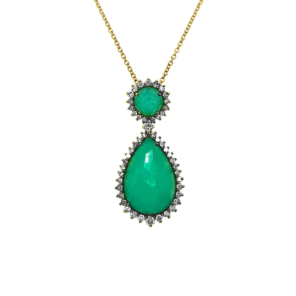 Gold-Anhänger mit Smaragden und Diamanten