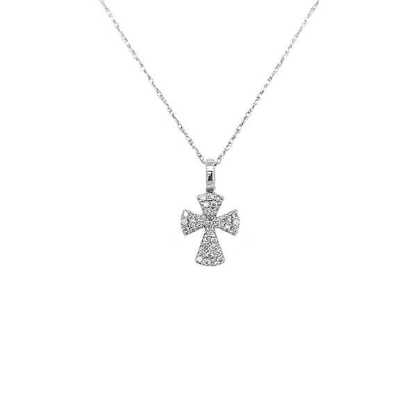 Gold-Anhänger Kreuz mit Diamanten