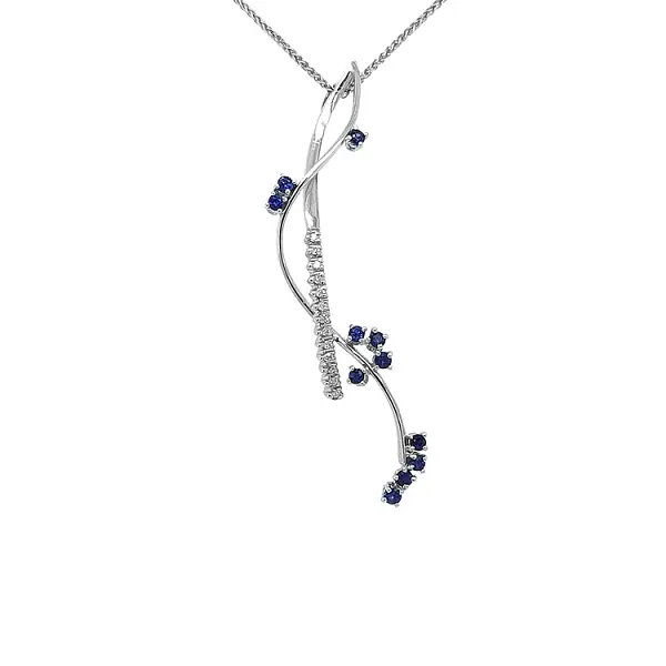 Gold-Anhänger mit Saphiren und Diamanten