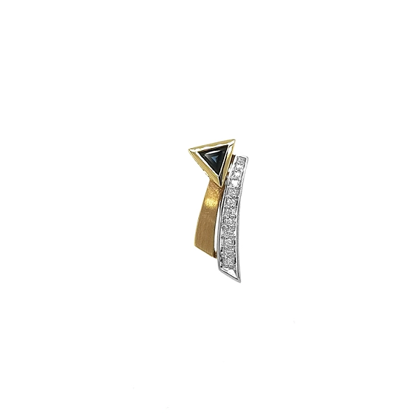Gold-Anhänger mit Saphir und Diamanten