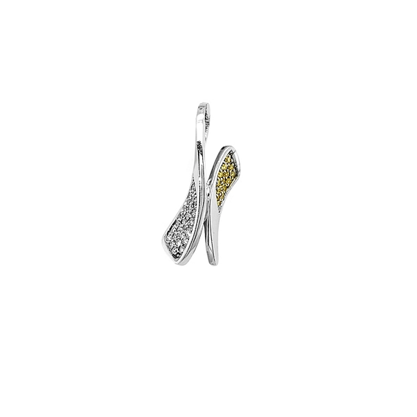 Gold-Anhänger mit gelben und weißen Diamanten