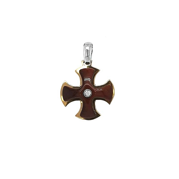 Gold-Anhänger mit Tigerauge und Diamanten