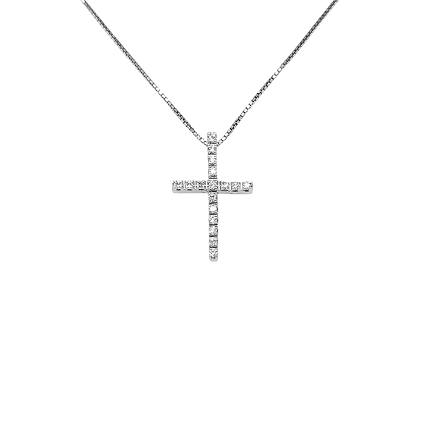 Gold-Anhänger Kreuz mit Diamanten
