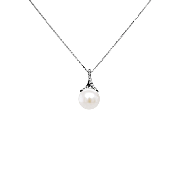 Gold-Anhänger mit Naturperle und Diamanten