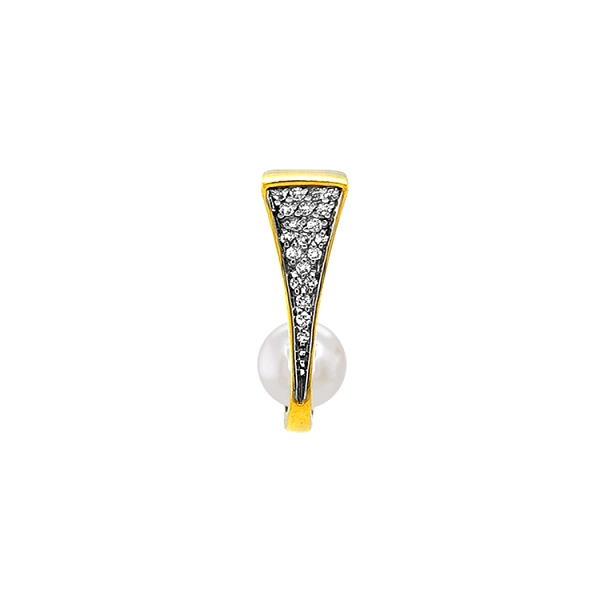 Gold-Anhänger mit Naturperle und Diamanten