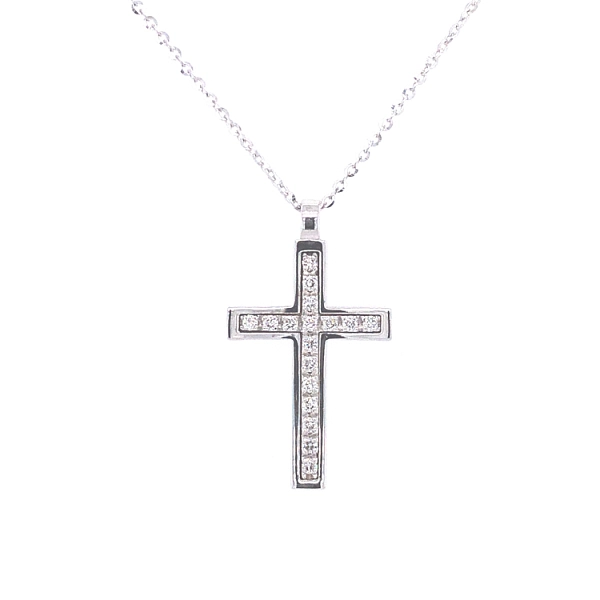Gold-Anhänger Kreuz Zancan Insignia mit Diamanten EC578B