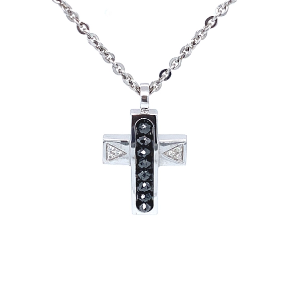 Gold-Anhänger Kreuz Zancan Black Magic EC148B