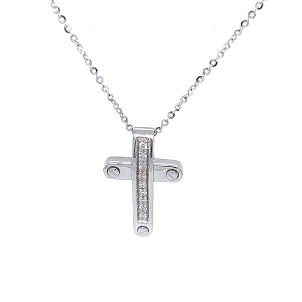 Gold-Anhänger Kreuz Zancan Insignia mit Diamanten EC584B