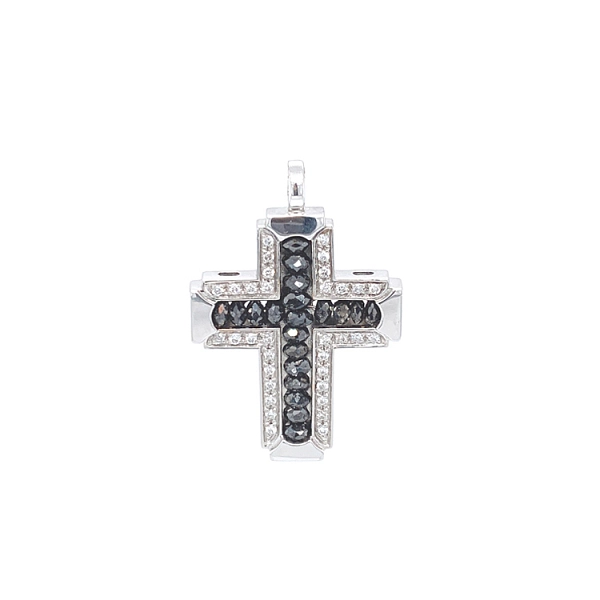 Golden Cross Zancan Black Magic mit weißen und schwarzen Diamanten EC222B