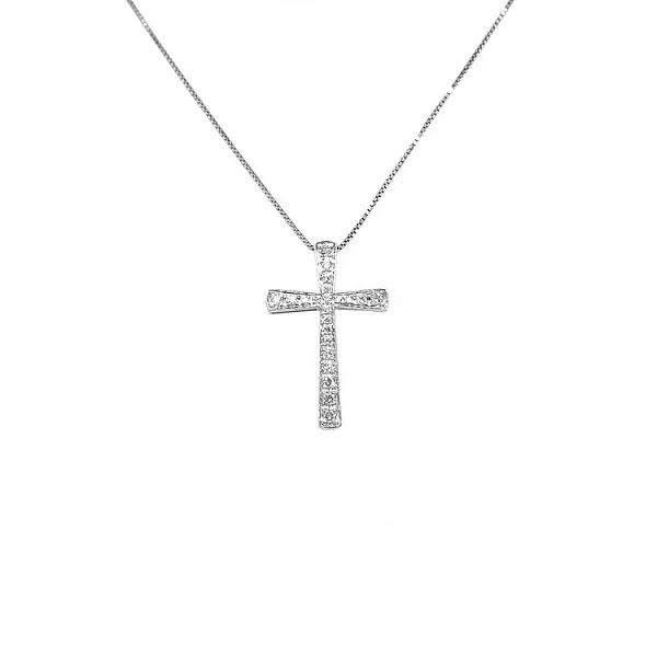 Gold-Anhänger Kreuz mit Diamanten