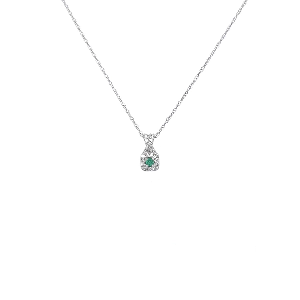 Smaragd-Anhänger mit Diamanten aus Weißgold
