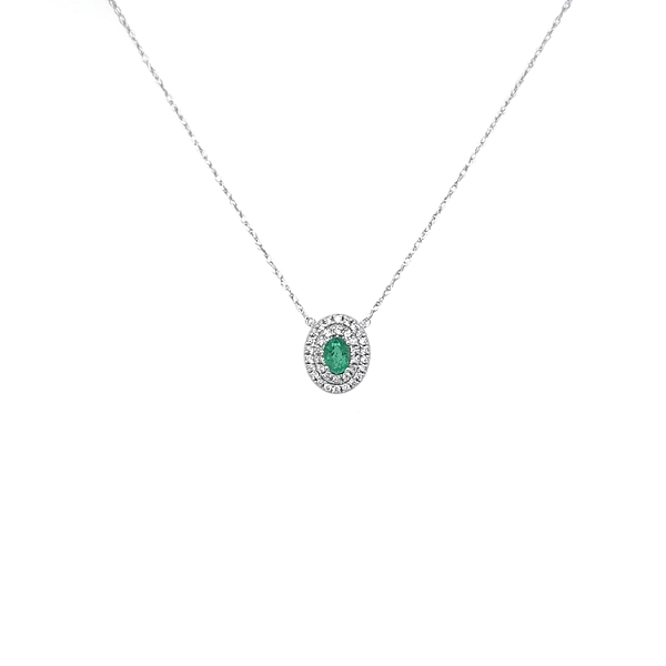 Gold-Anhänger mit Smaragd und Diamanten