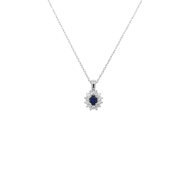 Goldanhänger mit Saphiren und Diamanten