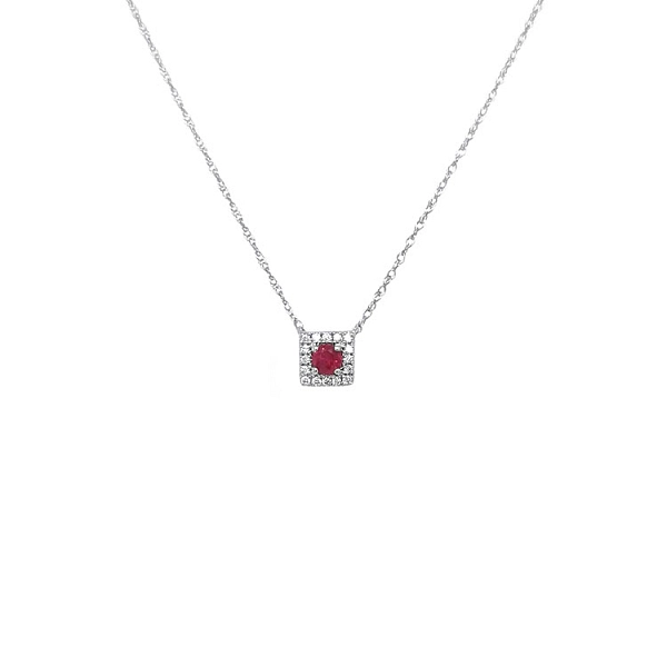Rubin-Anhänger mit Diamanten aus Weißgold